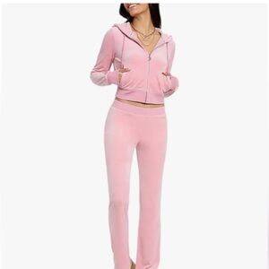 ! Juicy couture of bling rose pink velour pants track